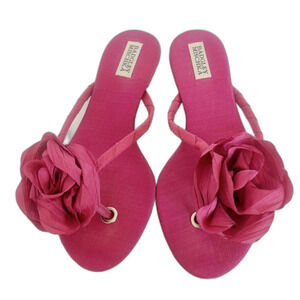 Badgely Mischka Isabel Sandal Pink Flip Flop Flower Women's Size 9